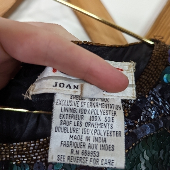 Vintage Talbot's Silk Sequin 80s Long Sleeve Blouse Sweater - Picture 7 of 10